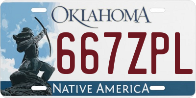 OK license plate 667ZPL