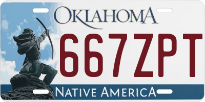OK license plate 667ZPT