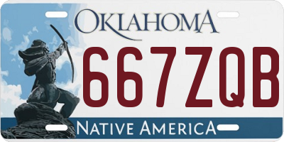 OK license plate 667ZQB