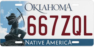 OK license plate 667ZQL