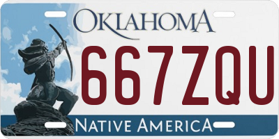 OK license plate 667ZQU