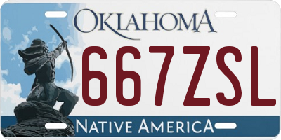 OK license plate 667ZSL