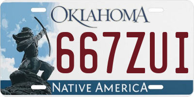 OK license plate 667ZUI