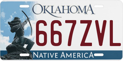 OK license plate 667ZVL