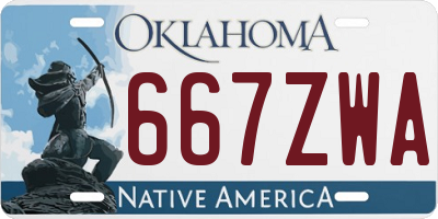 OK license plate 667ZWA