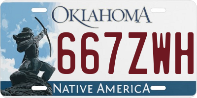 OK license plate 667ZWH