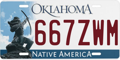 OK license plate 667ZWM