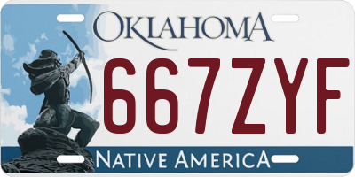 OK license plate 667ZYF