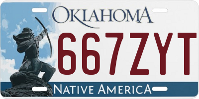 OK license plate 667ZYT