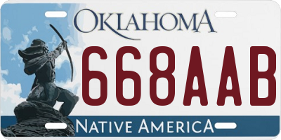 OK license plate 668AAB