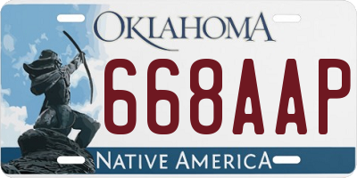 OK license plate 668AAP