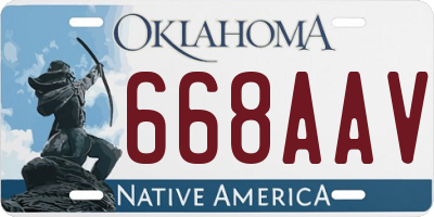 OK license plate 668AAV