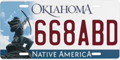 OK license plate 668ABD