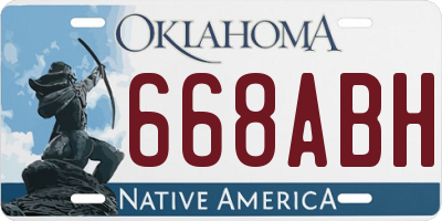 OK license plate 668ABH