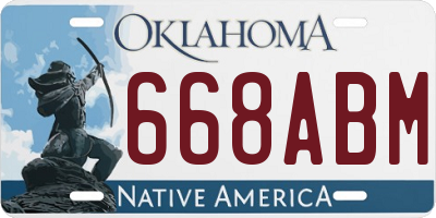 OK license plate 668ABM