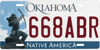 OK license plate 668ABR