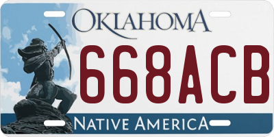 OK license plate 668ACB