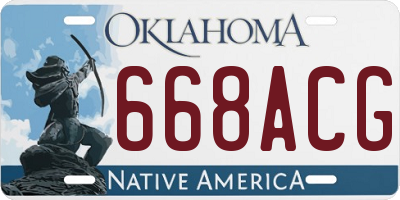 OK license plate 668ACG