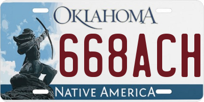 OK license plate 668ACH