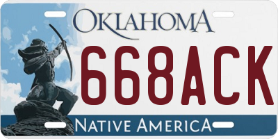 OK license plate 668ACK