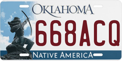 OK license plate 668ACQ