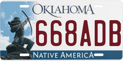 OK license plate 668ADB