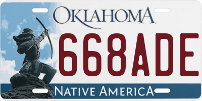 OK license plate 668ADE