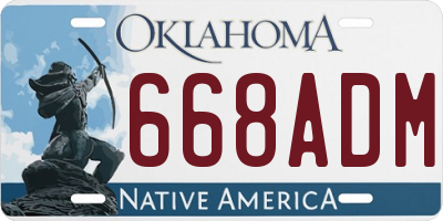 OK license plate 668ADM