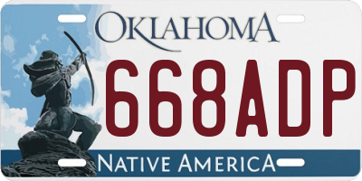 OK license plate 668ADP