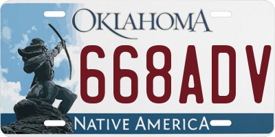 OK license plate 668ADV