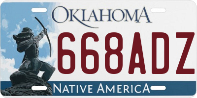 OK license plate 668ADZ