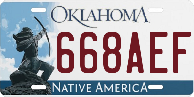 OK license plate 668AEF