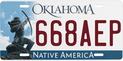 OK license plate 668AEP