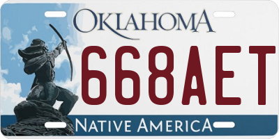 OK license plate 668AET