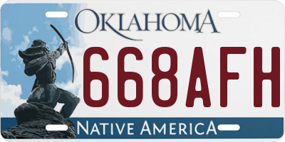 OK license plate 668AFH