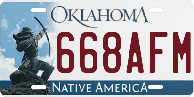 OK license plate 668AFM