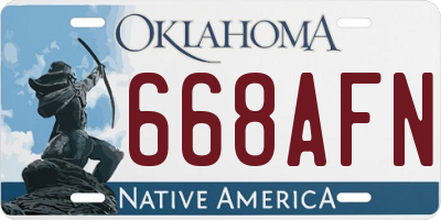 OK license plate 668AFN