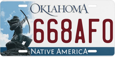 OK license plate 668AFO