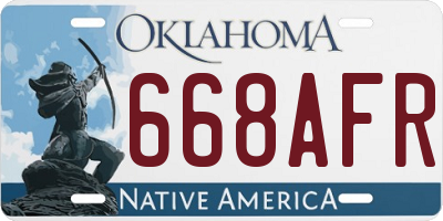 OK license plate 668AFR