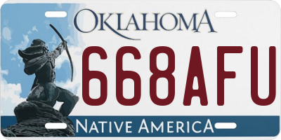 OK license plate 668AFU