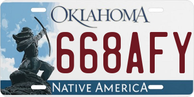 OK license plate 668AFY