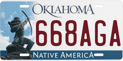OK license plate 668AGA