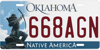 OK license plate 668AGN