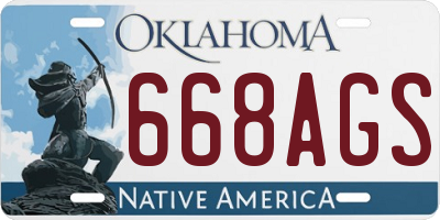 OK license plate 668AGS