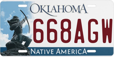 OK license plate 668AGW
