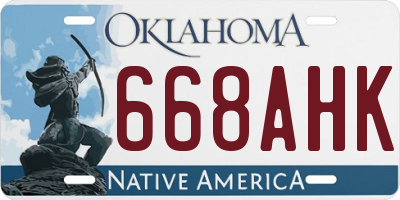 OK license plate 668AHK
