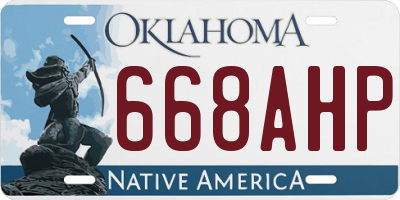 OK license plate 668AHP