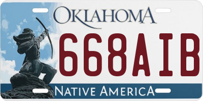 OK license plate 668AIB