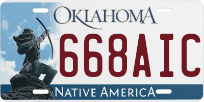 OK license plate 668AIC