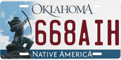 OK license plate 668AIH